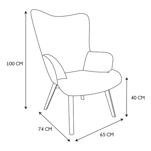 Křeslo ušák Helsinki šedý patchwork skandinávský do obýváku na vysokých dřevěných nohách