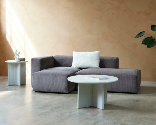 Konferenční stolek Palma kulatý 80 cm moderní krémový do obývacího pokoje