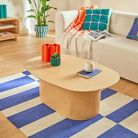 Oválný konferenční stolek Lee přírodní moderní skandinávský do obýváku 100x70 cm Atmosphera