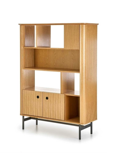 Knihovna do obýváku Zefir loft dub černý široká moderní Intesi 117 cm