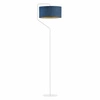 Stojací lampa do obýváku glamour TESALLIA GOLD Lysne sametová mořská s látkovým stínidlem 156 cm