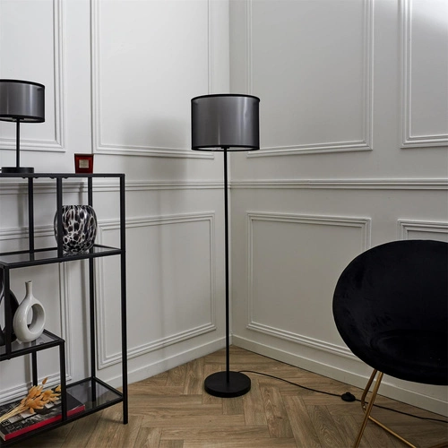 Intesi Shade stojací lampa černá s moderním stínidlem do obýváku a ložnice 150 cm