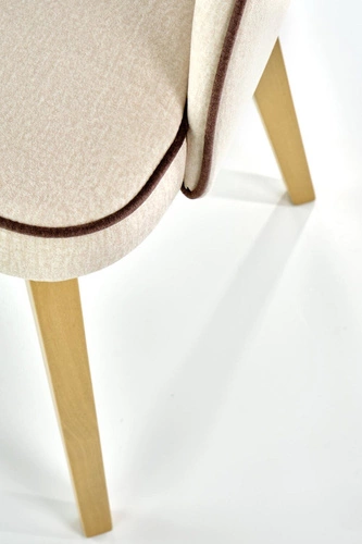 Čalouněná sametová jídelní židle Blanche skandinávská dub krémová s područkami