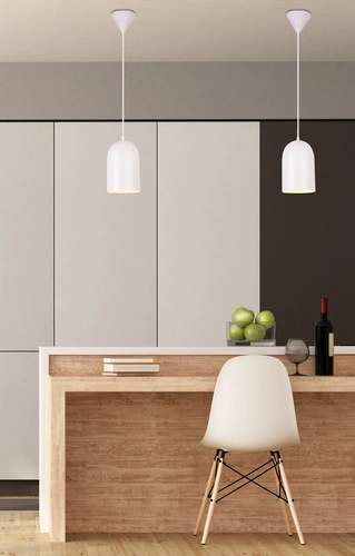 Závěsné svítidlo Oss bílé moderní kovové nad jídelní stůl Ledea 110 cm