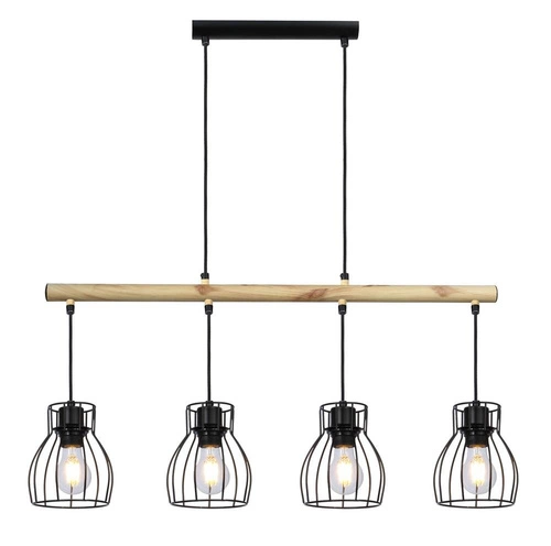 Závěsné svítidlo Bernita černé loftové 4bodové do obýváku, kuchyně nebo nad stůl