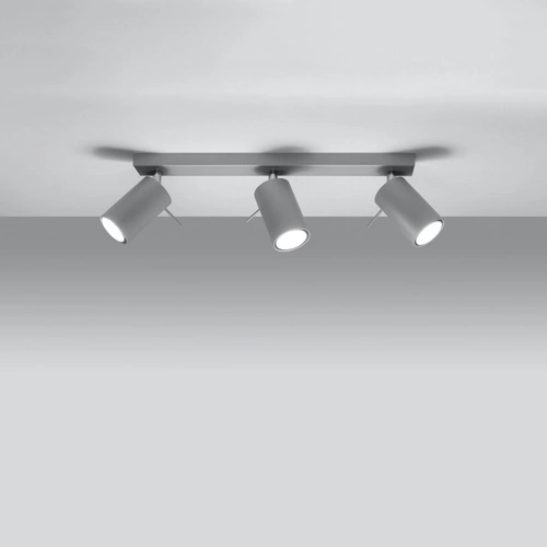 Stropní svítidlo RING 3 šedé moderní kovové do obýváku, kuchyně nebo ložnice