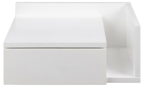 Bílý závěsný noční stolek se zásuvkou 40 cm moderní Actona Ashlan II minimalistický