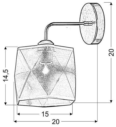 Nástěnné svítidlo Nosja chrom moderní glamour do obýváku a ložnice kovové 20 cm