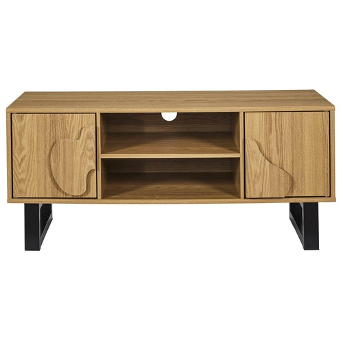 Televizní stolek Calypso 110 cm boho s policemi a zdobenými dvířky do obýváku Intesi