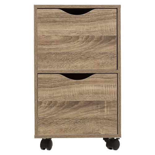 Noční stolek 33 cm se 2 zásuvkami na kolečkách, moderní, přírodní – 5five simply smart