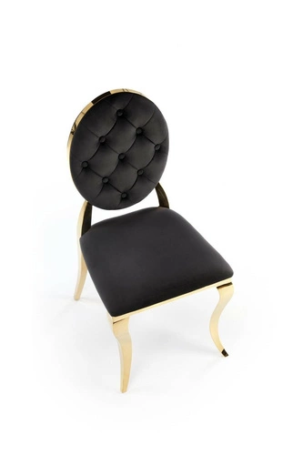Čalouněná sametová židle Royale černo-zlatá do jídelny moderní glamour Intesi