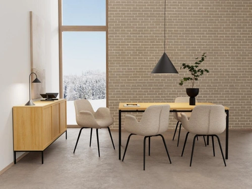 Židle Beth béžová čalouněná s područkami do jídelny a obýváku