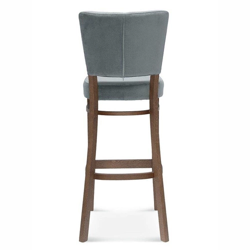 Dřevěný barový stolička s opěrkou Tulip.1 FAMEG, kožený, na míru do kuchyně a jídelny