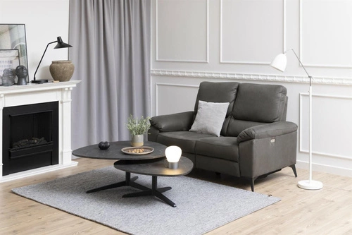 Moderní šedá dvoumístná pohovka s nastavitelným opěradlem do obývacího pokoje Actona