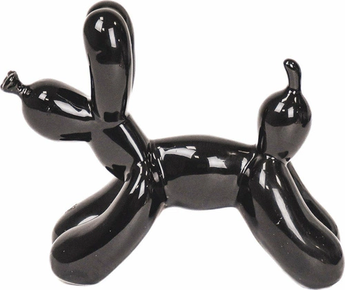 Dekorativní figurka balonový pes černý HV decor moderní na komodu do obýváku 14,5 cm