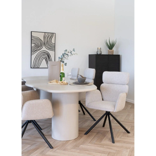 Otočná čalouněná jídelní židle Cordoba béžová do jídelny a obýváku