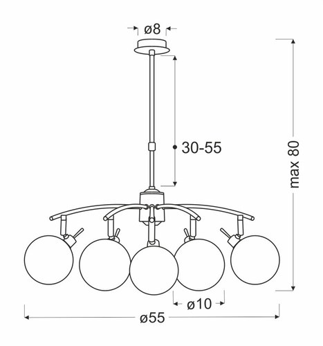Závěsné svítidlo Lentini moderní skleněné 5bodové zlaté do obýváku a ložnice CANDELLUX