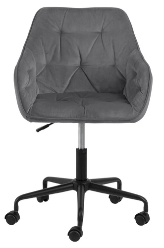 Ergonomická kancelářská židle Brooke Actona světle šedá sametová otočná s područkami k psacímu stolu