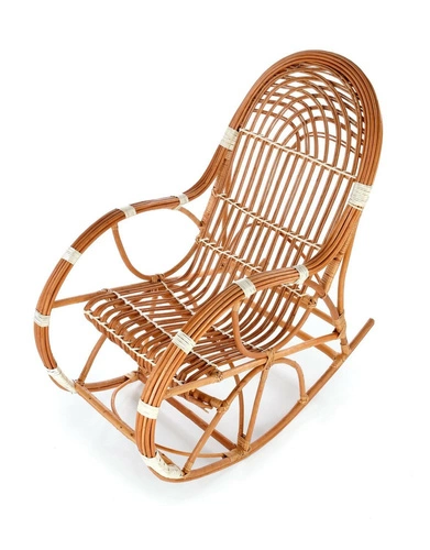 Houpací křeslo Kalma ratanové boho do obýváku a na terasu přírodní retro pohodlné