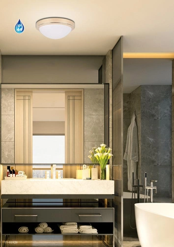 Stropní svítidlo Roda 28 zlaté kulaté skleněné moderní do obýváku a ložnice IP44