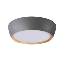Stropní svítidlo Abruzzo šedé dřevo 24W LED 40x32 cm bílé stínidlo