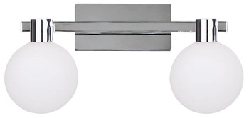 Nástěnné svítidlo Maldus moderní chrom bílé sklo dvojité do obýváku a ložnice CANDELLUX