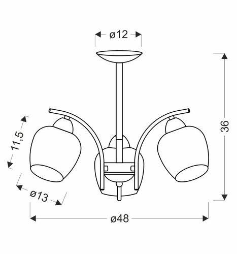 Závěsné svítidlo MERRA moderní skleněné tříramenné černé do obýváku a jídelny
