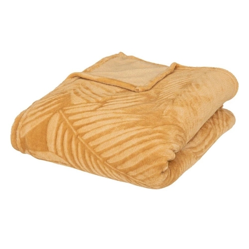 Hřejivá flanelová deka Zoa Atmosphera 180x230 cm žlutá na pohovku do obýváku