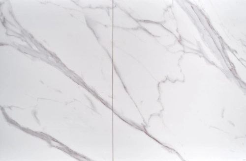 Rozkládací jídelní stůl Demin bílý mramor moderní na jedné noze 160–220 cm Intesi