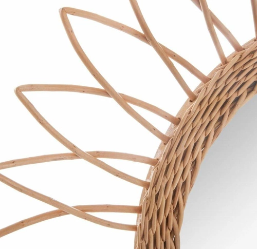 Kulaté boho zrcadlo Flowi 50 cm ratanové do předsíně a obývacího pokoje Atmosphera