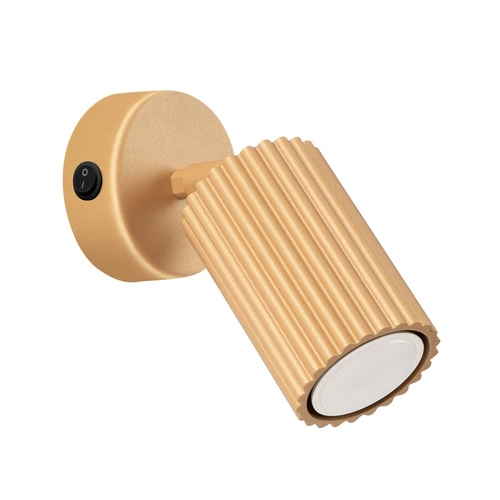 Nástěnné svítidlo zlaté Karbon s vypínačem a otočným stínidlem moderní do ložnice SOLLUX