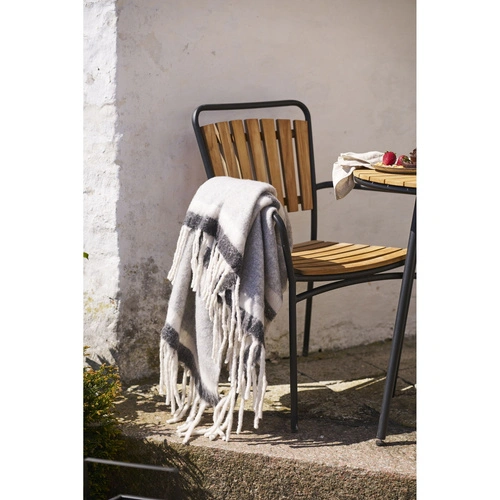 Přehoz Carmel šedo-bílý silný teplý vlněný pléd na postel 130x170 cm