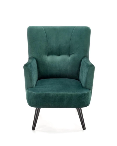 Relaxační křeslo Gredos zelený samet do obýváku moderní s područkami Intesi