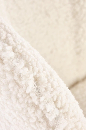 Jídelní čalouněná židle Leonore boucle krémová se zlatými nohami Intesi elegantní