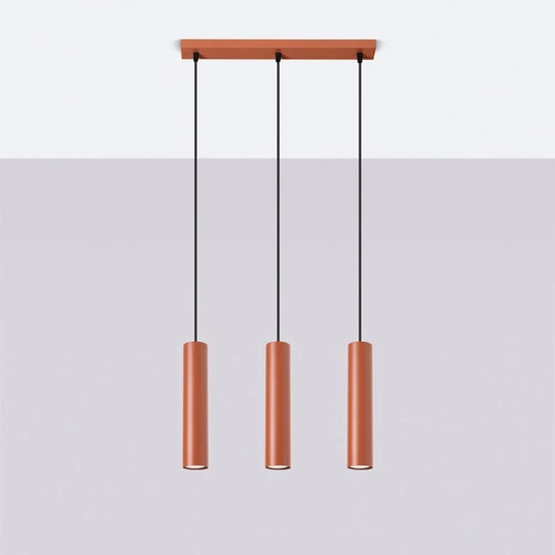 Visící lampa LAGOS 3L okrová červená