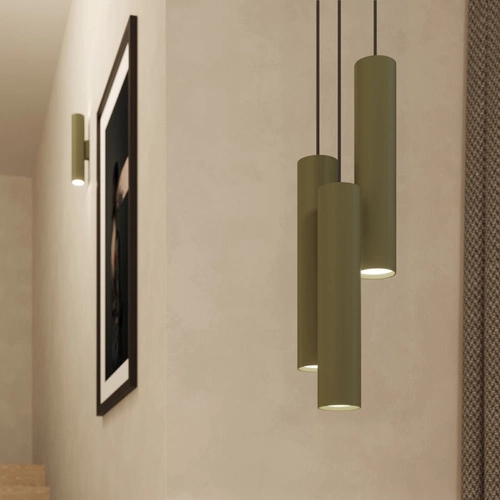 Nástěnné svítidlo Lagos 2 loftové olivově zelené ocelové do obýváku a ložnice SOLLUX LIGHTING