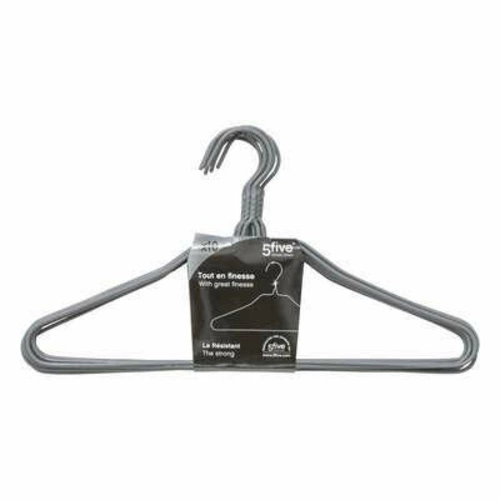 5five simply smart sada 10 kovových ramínek na oblečení do skříně šedá moderní