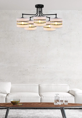 Závěsné svítidlo Andy moderní šedé se zlatým stínidlem do obýváku a jídelny 72 cm