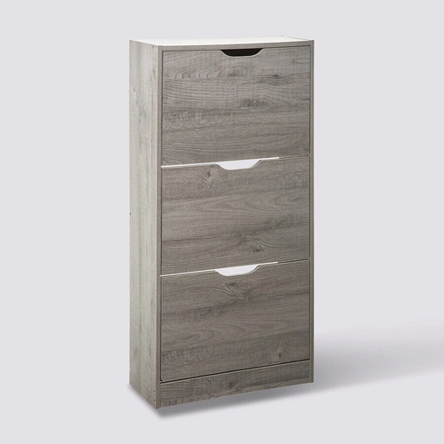 Vysoká skříňka na boty 5five simply smart Tiro šedý dub se 3 zásuvkami do předsíně skandinávský styl