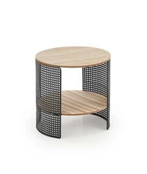 Konferenční stolek Collo kulatý loftový přírodní s kovovou podnoží 41 cm do obýváku Intesi