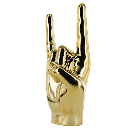 Dekorativní soška Ruka Rock and Roll Intesi zlatá keramická do obýváku nebo jako dárek
