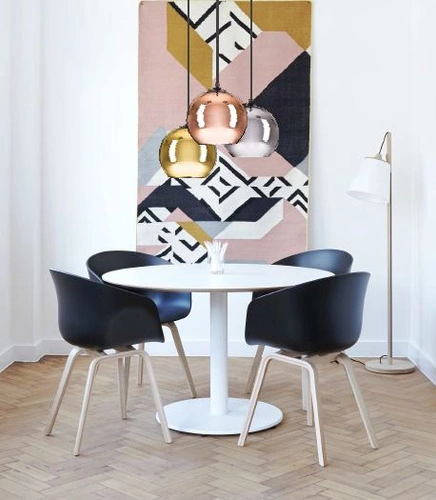 Závěsné skleněné svítidlo koule zlaté nastavitelné MIRROR GLOW 40 cm nad jídelní stůl do obýváku