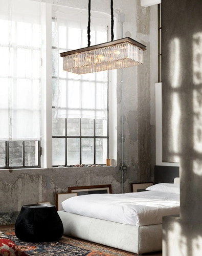 Křišťálový lustr SPARKLE SINGLE 100 cm moderní antracit do obýváku nebo nad stůl