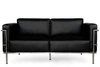 Dvoumístná pohovka Soft GC moderní černá pravá kůže s područkami do obýváku D2.DESIGN