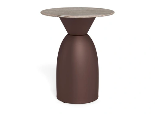 Konferenční stolek Ferrol 40 cm kulatý šedý mramor moderní do obýváku