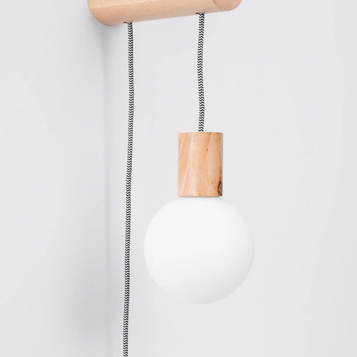 Nástěnné svítidlo NIMBI G9 dřevěné s nastavitelnou výškou a vypínačem do ložnice Sollux