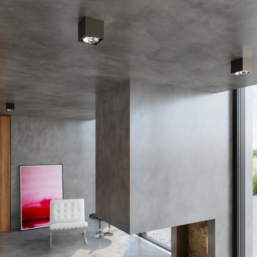 Stropní čtvercové svítidlo černé BLAKE moderní kovové do kuchyně obýváku ložnice Sollux