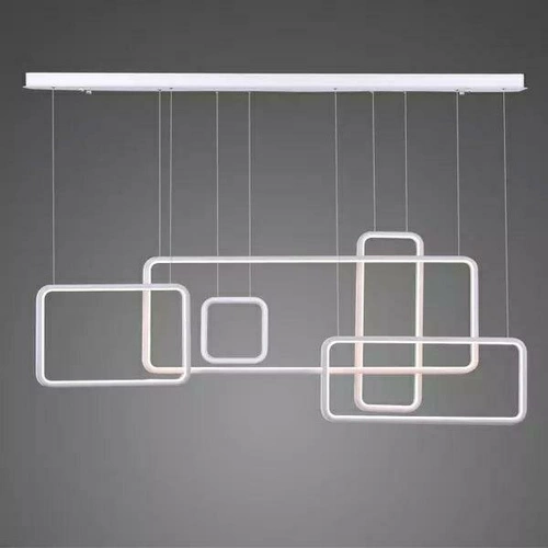Moderní bílý LED stropní lustr Ledové Čtverce No.5 Altavola Design do obýváku 150 cm