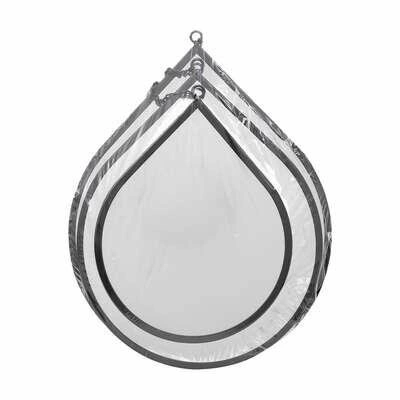 Sada 3 oválných zrcadel Drop v černém rámu loft na stěnu do předsíně