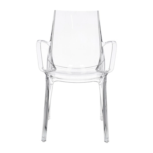 Moderní průhledná jídelní židle s područkami, stohovatelná SCAB Design Vanity